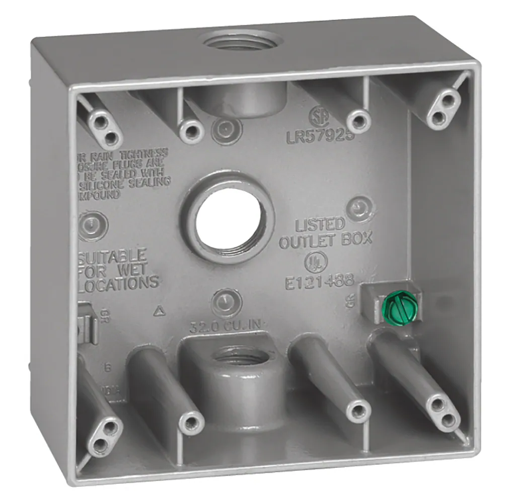 Weatherproof Electrical Junction Box - 2-Gang Aluminum Electrical Box