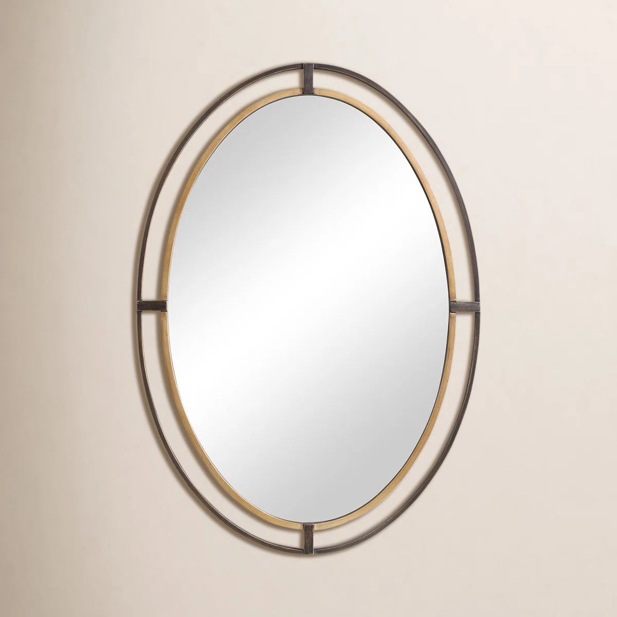 Henning Metal Oval Wall Mirror