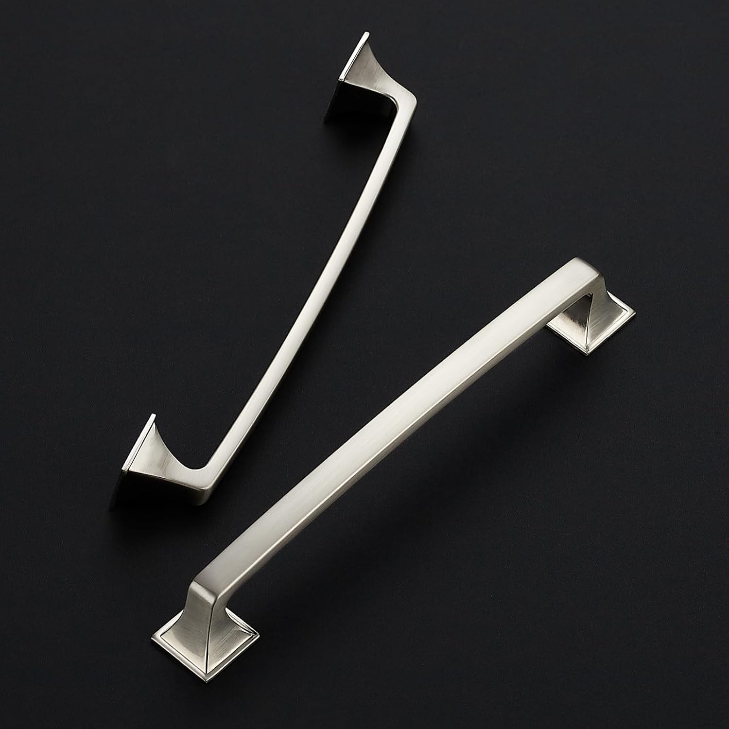 Ravinte 30 Pack Solid 6-1/4 Square Foot Arch Pulls Kitchen Cabinet Handles Brushed Nickel Pulls Silver Dresser Kitchen Cupboard Hardware Handles for Cabinets Cupboard Drawers 30 6-1/4 Inch Hole Center