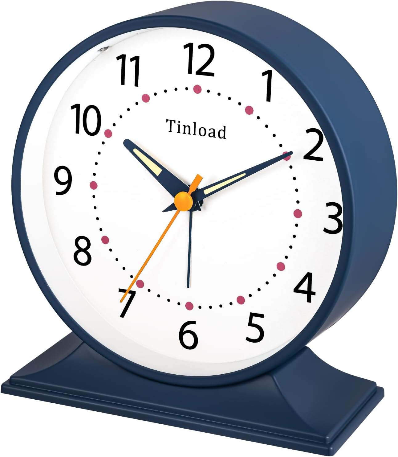 4.5 Antique Retro Analog Alarm Clock, Small Silent Bedside Desk Clock with Manual Light, Battery Operated, Snooze, for Living Room, Bedroom, Bedside, Desk(Blue)