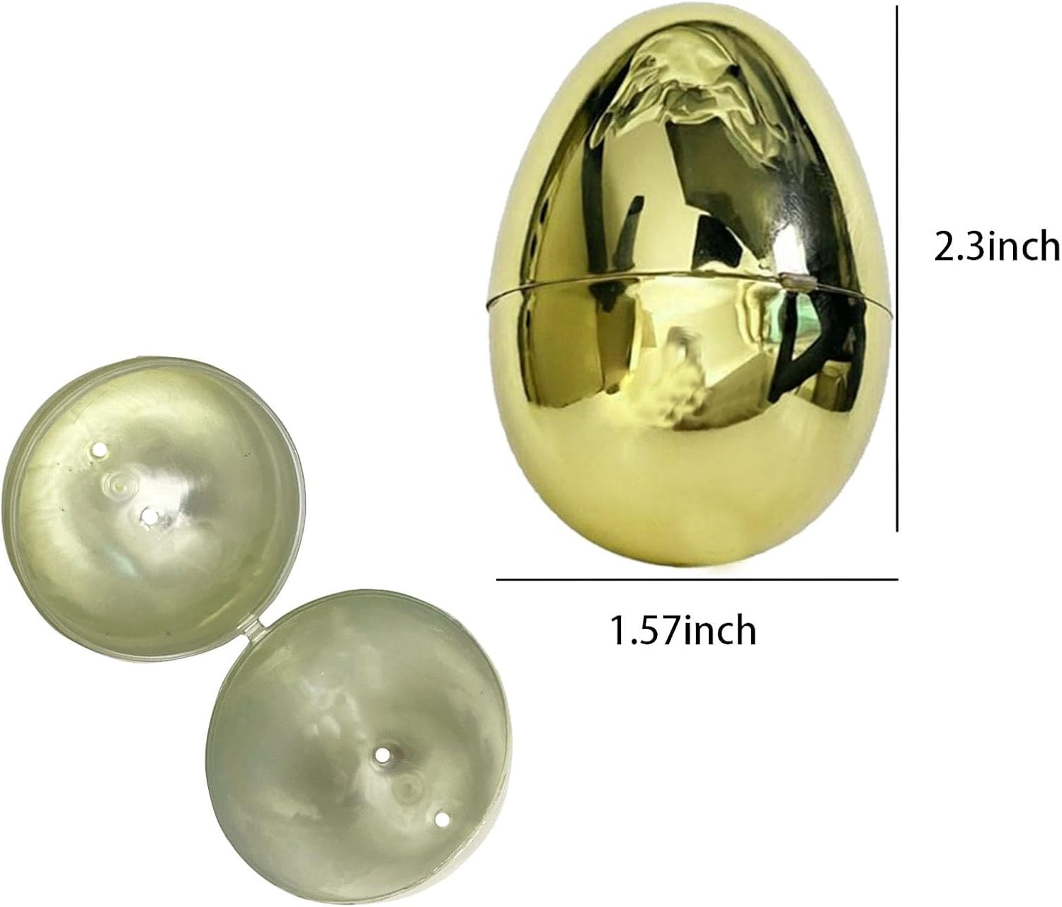 Golden Easter Eggs，36 Pack Plastic Easter Eggs Fillable Empty for Gift Baskets or Egg Hunt-2.3