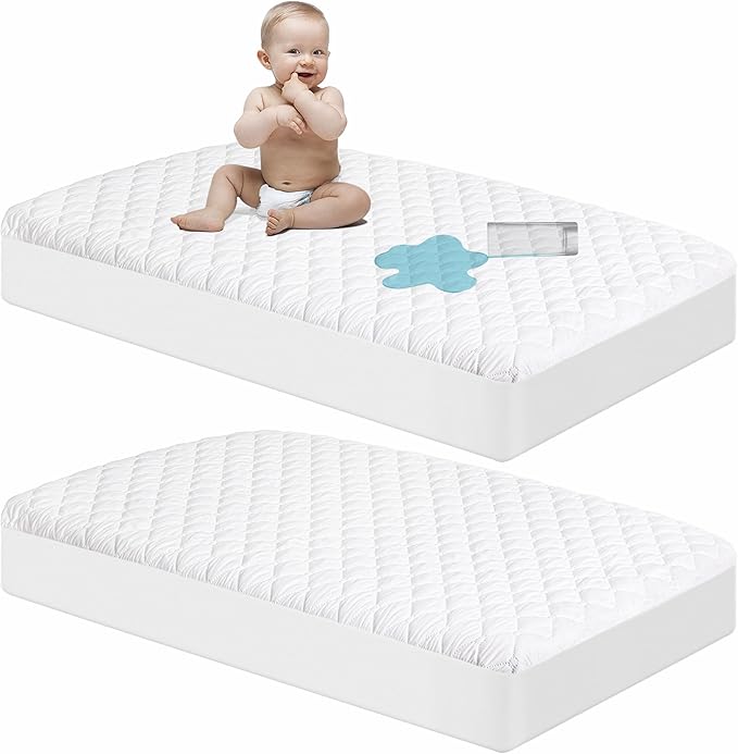 Waterproof Mattress Cover For Crib Mattresses (2 Pack)