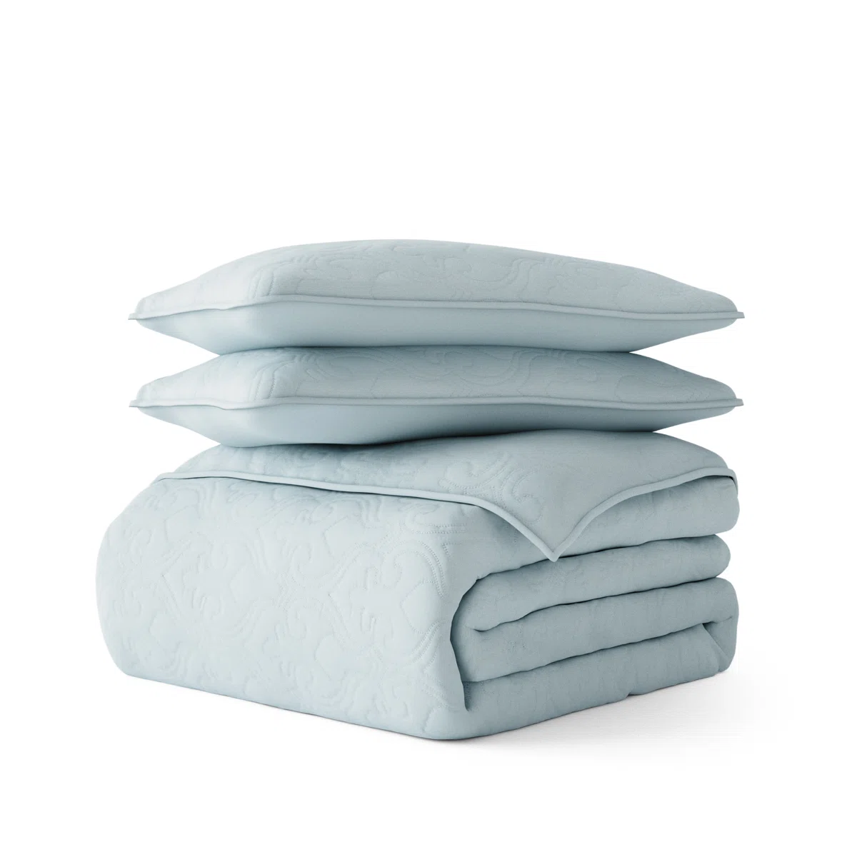 All Season Lightweight Soft Damask Quilt Set by Simply Soft