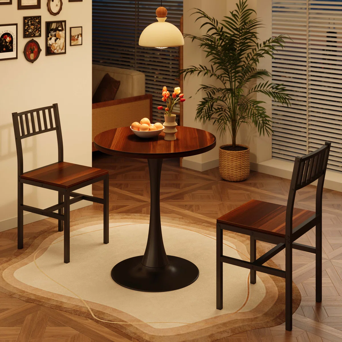 Manviraj 3-Piece Round Dining Table Set