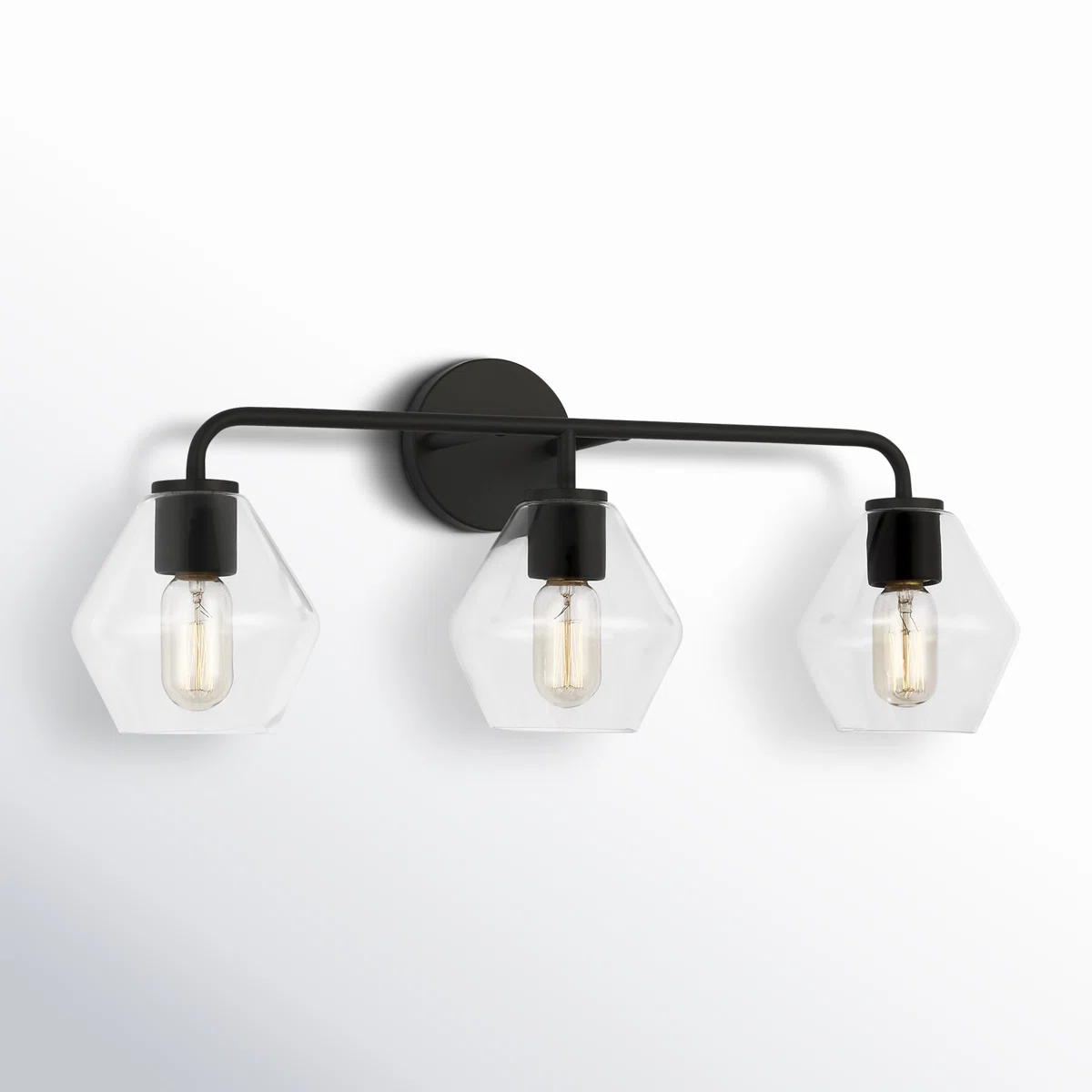 Rooks 26" W Steel 3-Light Vanity Light with Glass Shades