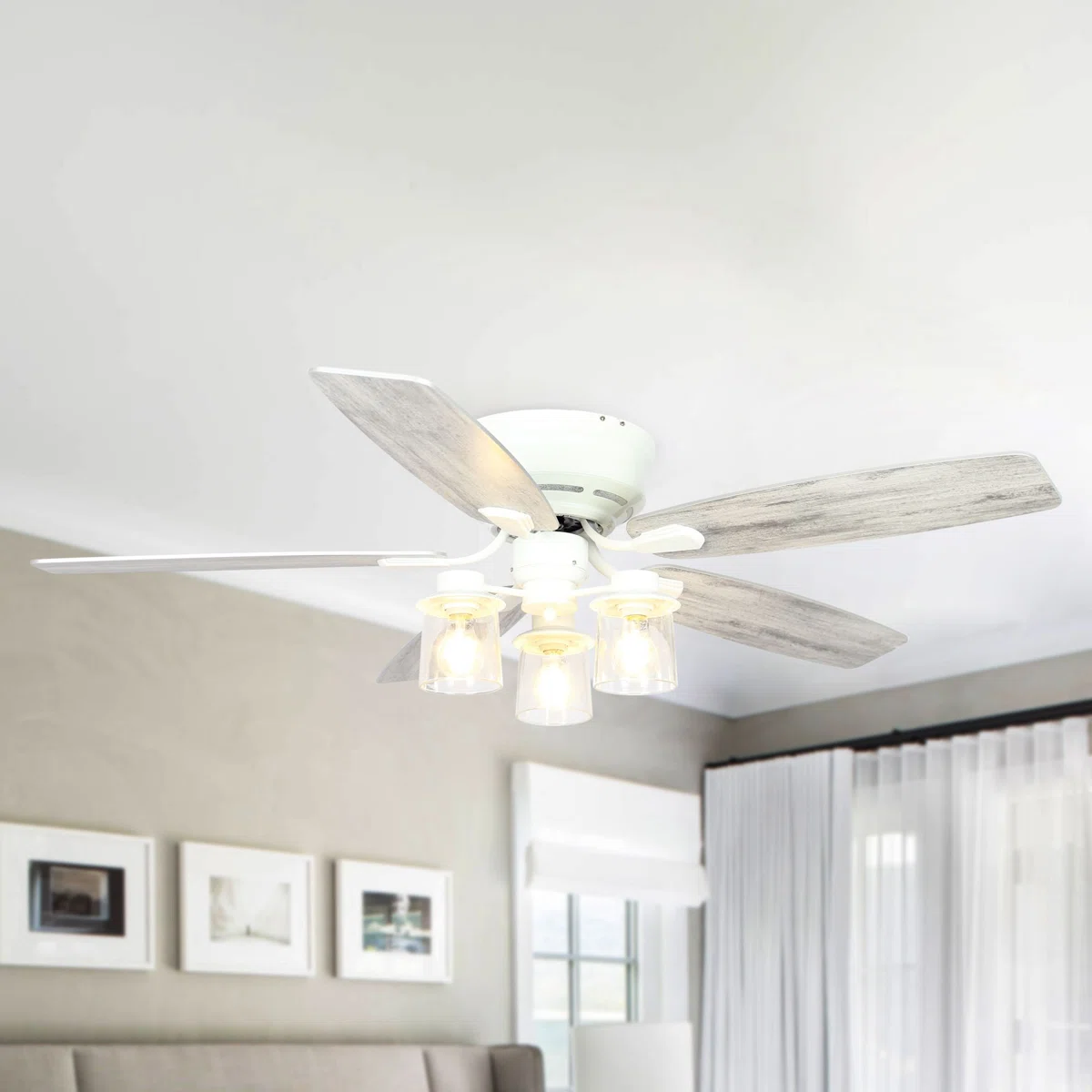 Anfal Alexzavier 5 - Blade Standard Ceiling Fan with Light Kit Included
