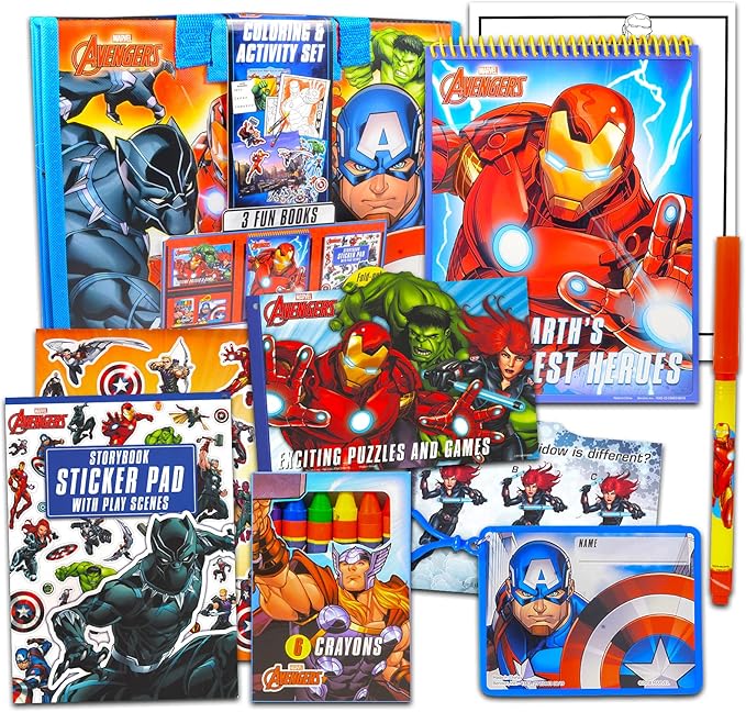 Marvel Avengers Coloring & Activity Set with Fold-out Storage Case