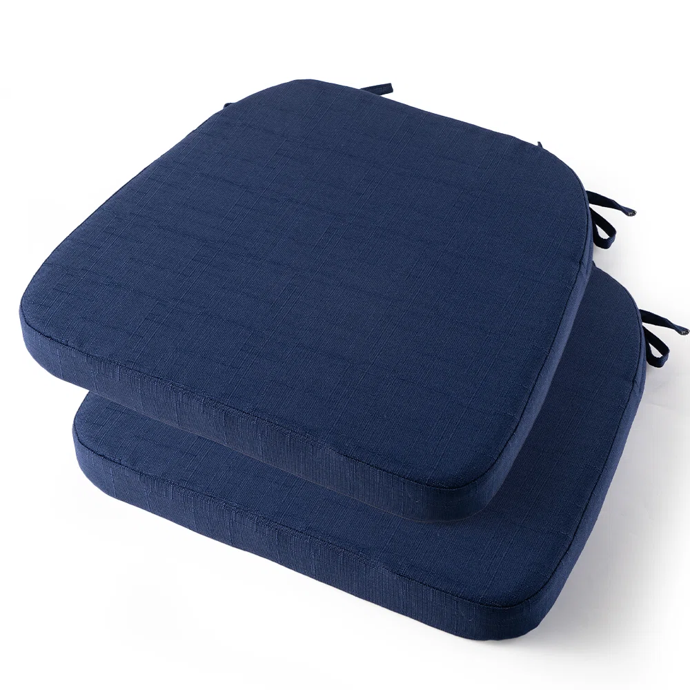Chair Cushions for Dining Chairs with Ties, Indoor/Outdoor Kitchen Chair Pad with Non-Slip Backing, Dining Seat Cushion with Machine Washable Removable Cover, 16"x16"x2"