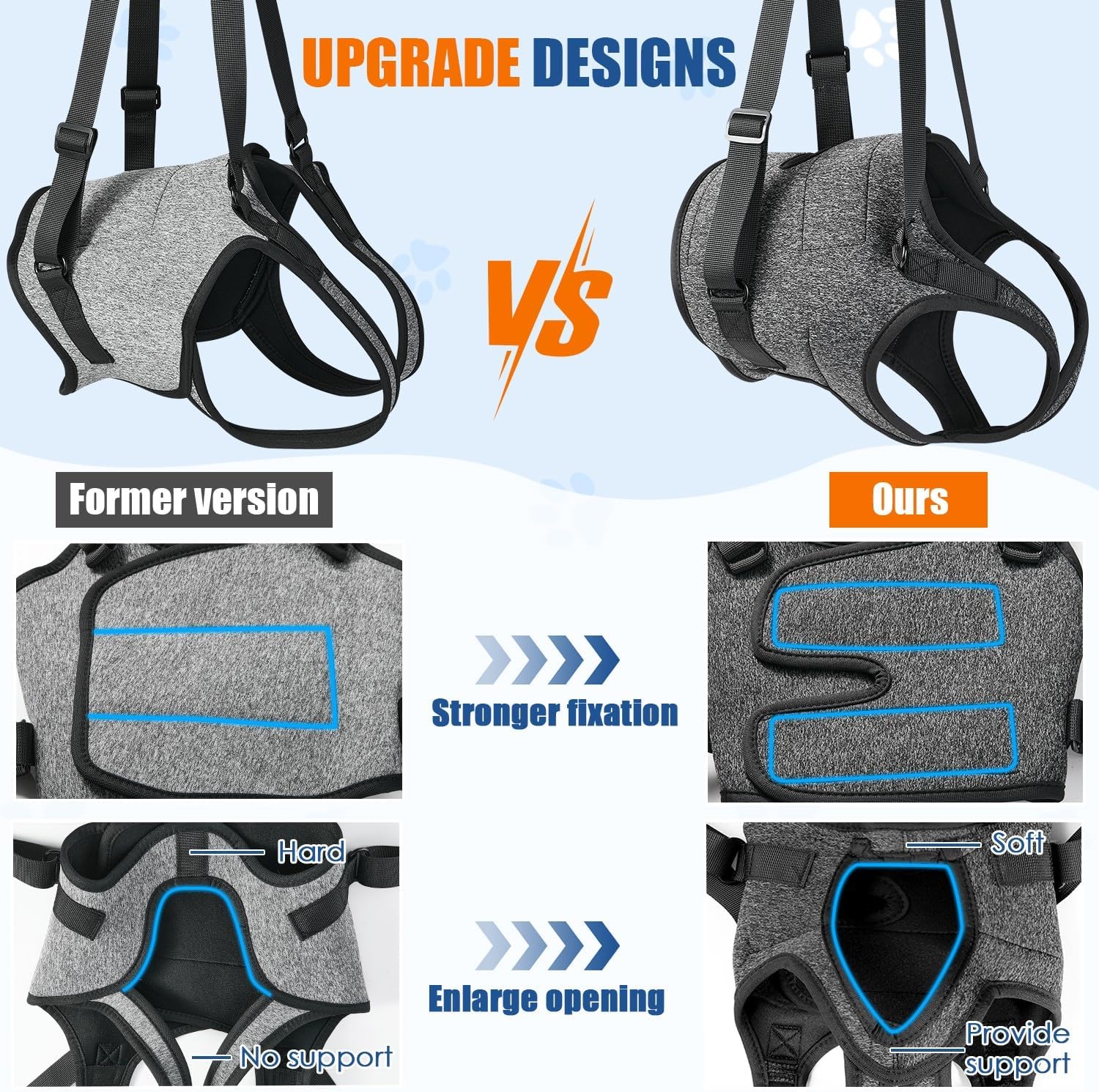 SlowTon Dog Lift Harness - Adjustable Dog Sling for Medium Large Dogs, Hind Leg Support to Help Rehabilitate, Soft Padded Dog Support Harness for Elderly, Injured, Arthritic, Disabled Dogs, XL X-Large(Waist:26.5''-32'') Grey