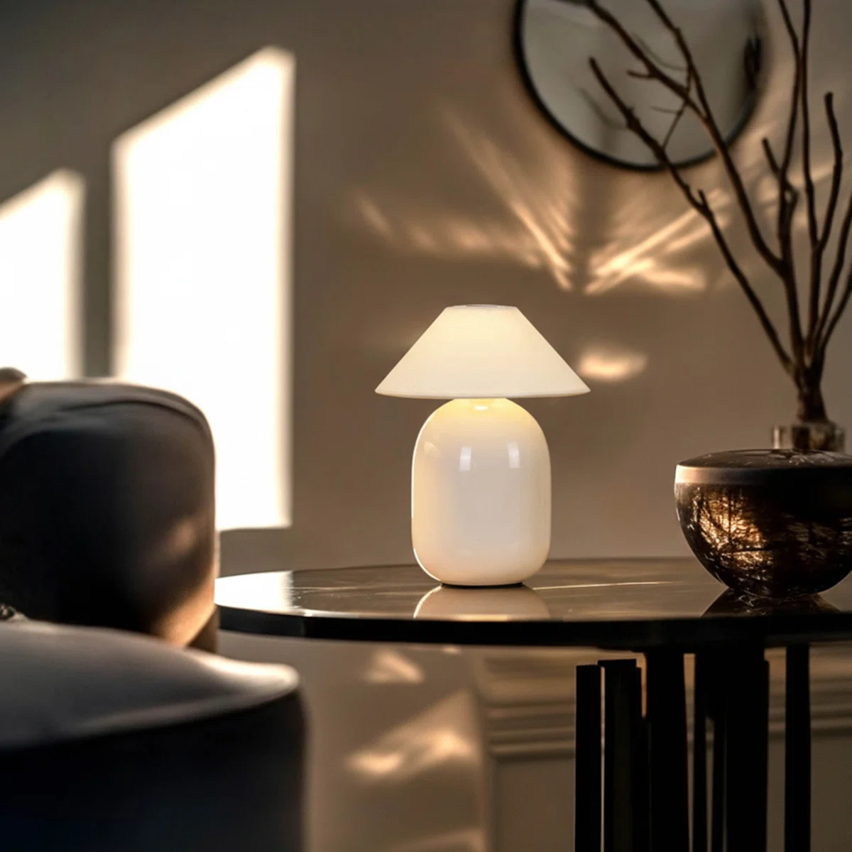Carothers Ren Red 8" Portable And Dimmable LED Table Lamp, Cordless Up To 12-Hours Of Charge