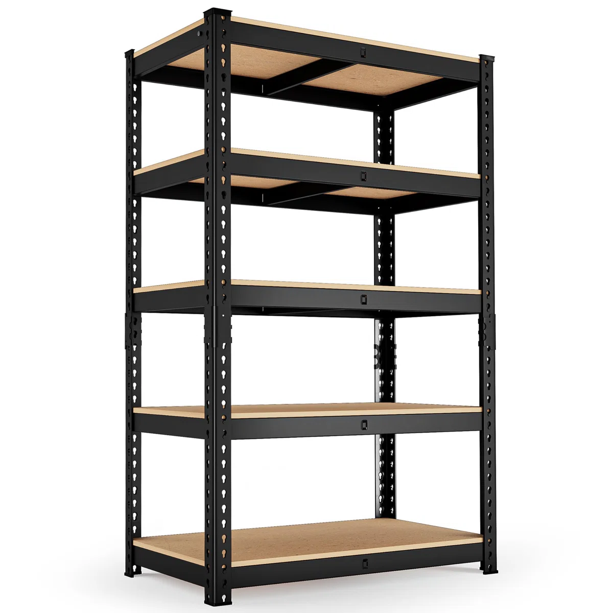 Heavy Duty Storage Shelves 5-Tier Adjustable Garage Shelves for Storage 2600LBS, 35.43"W x 15.74"D x 72.05"H Commercial Industrial Shelving Units for Garage Pantry Kitchen Black