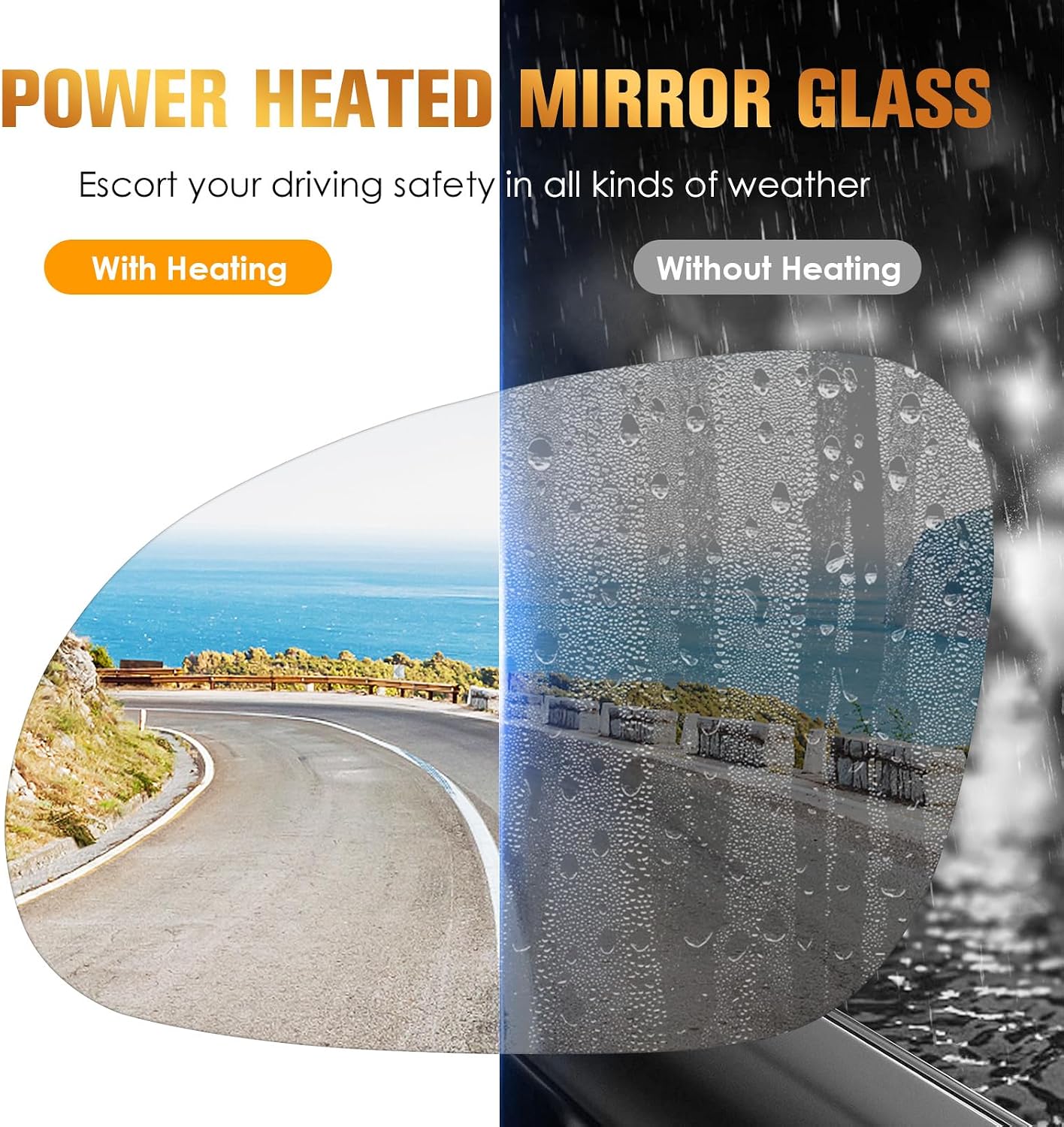 Left & Right Side Heated Mirror Glass Fits for Volkswagen for R32 for EOS for GOLF Fits for Rabbit Fits for Jetta Fits for Passat 2003-2014 Fits for 7M3857521F 7M4857521D 7M3857521E 1K0857521
