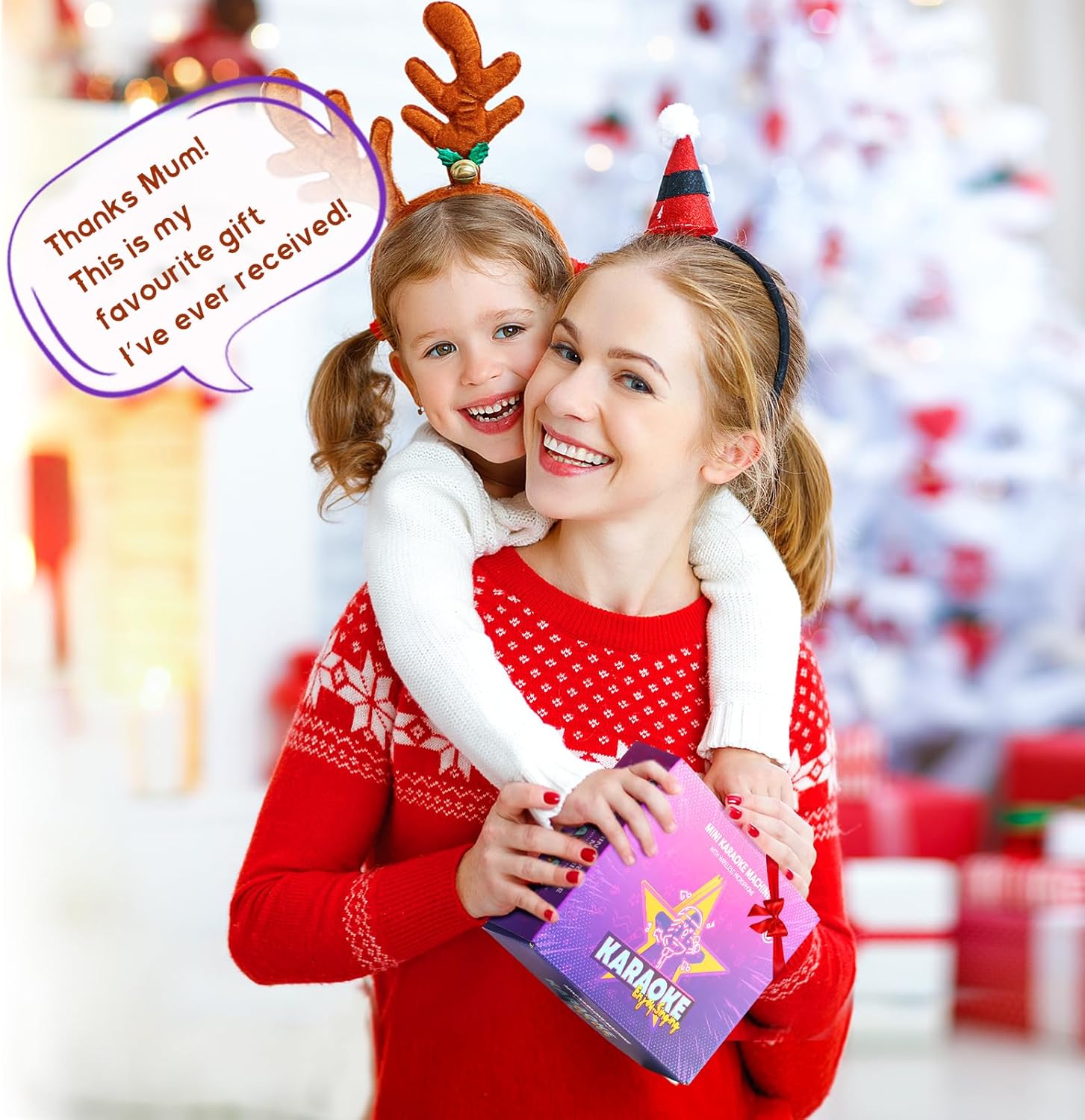 Karaoke Machine for Kids, Portable Mini Speaker with 2 Wireless Microphones, 2026 TOP Kids Gifts for Girls Ages 3, 4, 5, 6, 7, 8, 9, 10, 12 +Years Old, 4-12th Birthday Present Toy Party (Purple)
