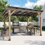 8ftx10ft wood grill gazebo