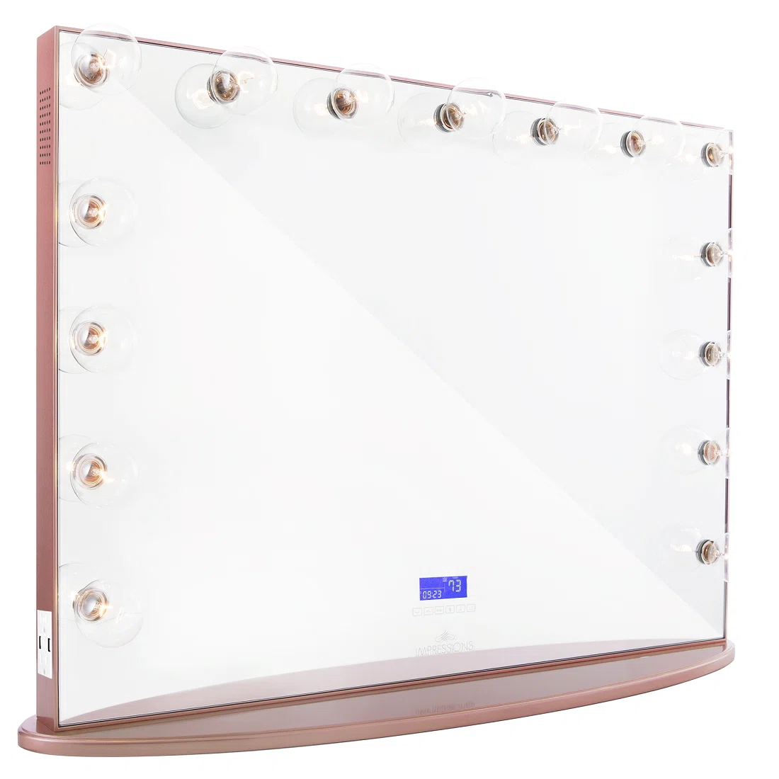 Hollywood Glow Pro Vanity Mirror with 15 Clear LED Bulbs Tabletop Vanity Mirror Wireless Speaker