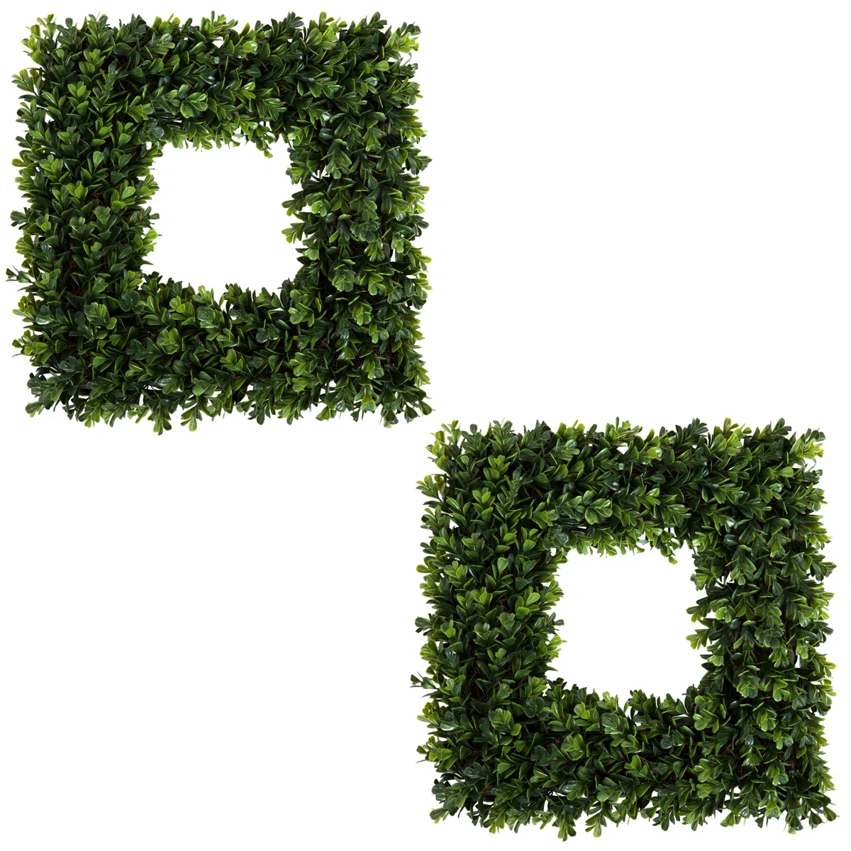 Boxwood Wreath - 16.5-Inch Square UV Resistant Artificial Spring, Summer, Fall or Winter Wreath - Outdoor/Indoor Wreaths for Front Door