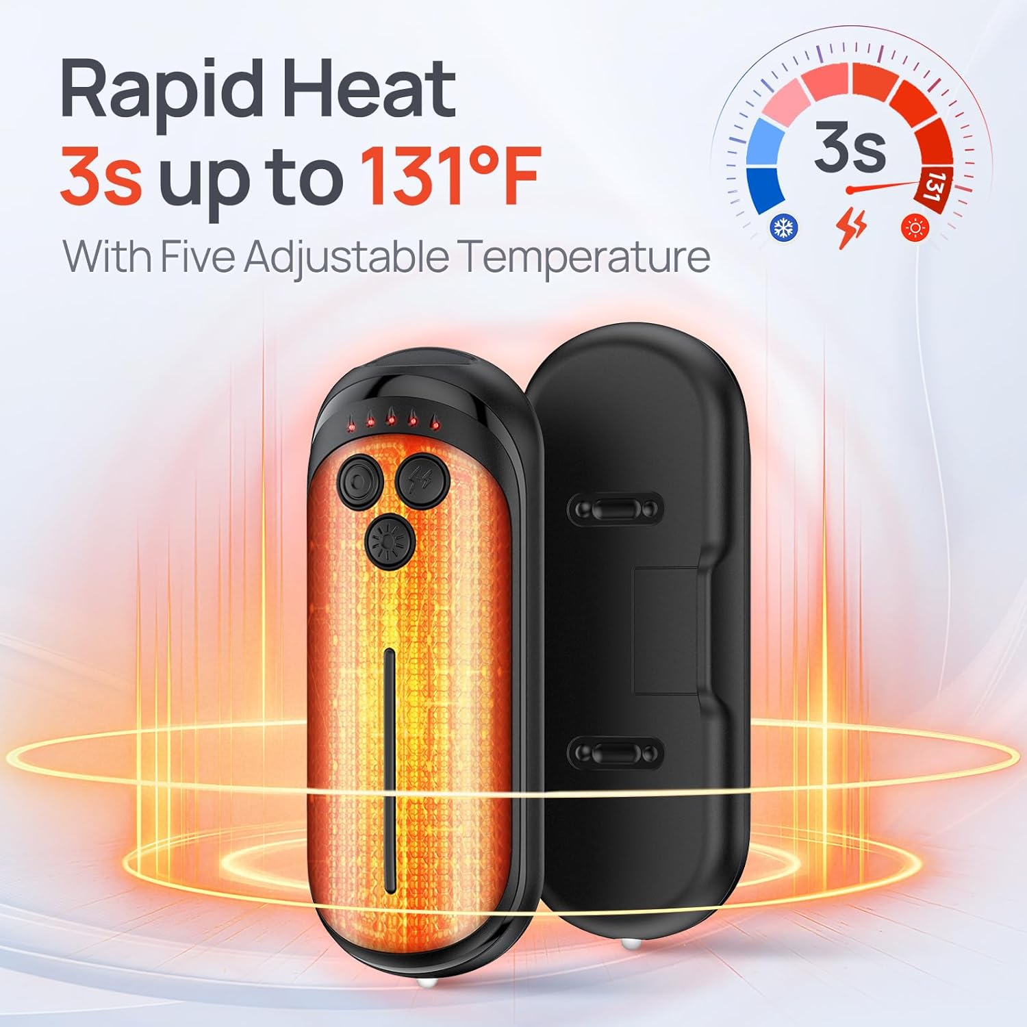 Rechargeable Hand Warmers 2 Pack, 6000mAh Electric Hand Warmer Rechargeable, 2 in 1 Portable Hand Warmers with AI Smart Chips, Outdoor, Hunting, Camping for Family for Christmas Blue