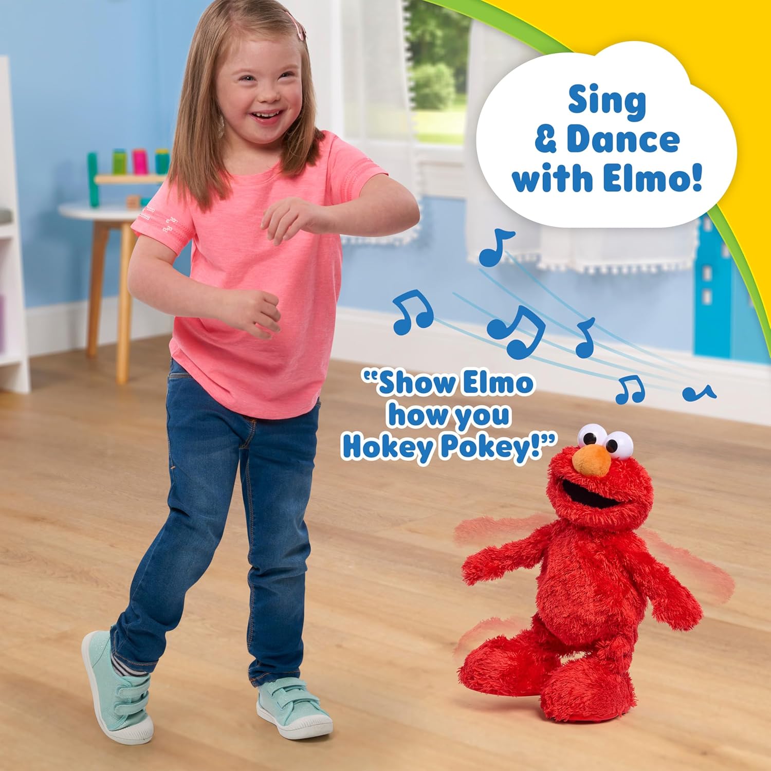 Sesame Street Hokey Pokey Elmo 14” Interactive Plush Toy, Sings, Dances & Plays Music, Bilingual Stuffed Animal for Pretend Play, Soft & Huggable, Ages 18 Months and Up by Just Play