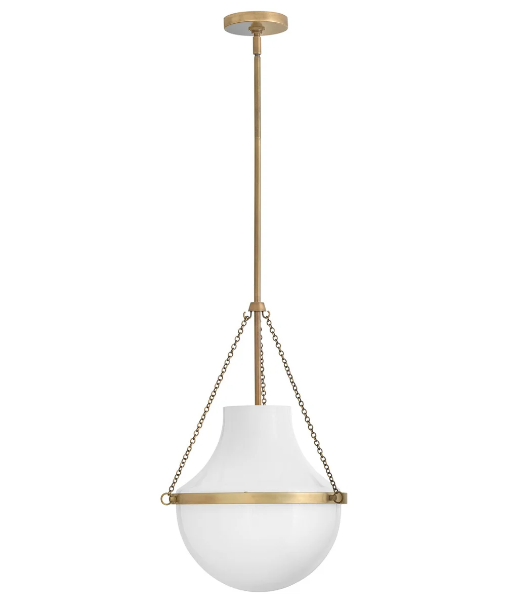 (Missing two rods)Vena Teardrop Single Light Pendant with Hand-Blown Etched Opal Glass