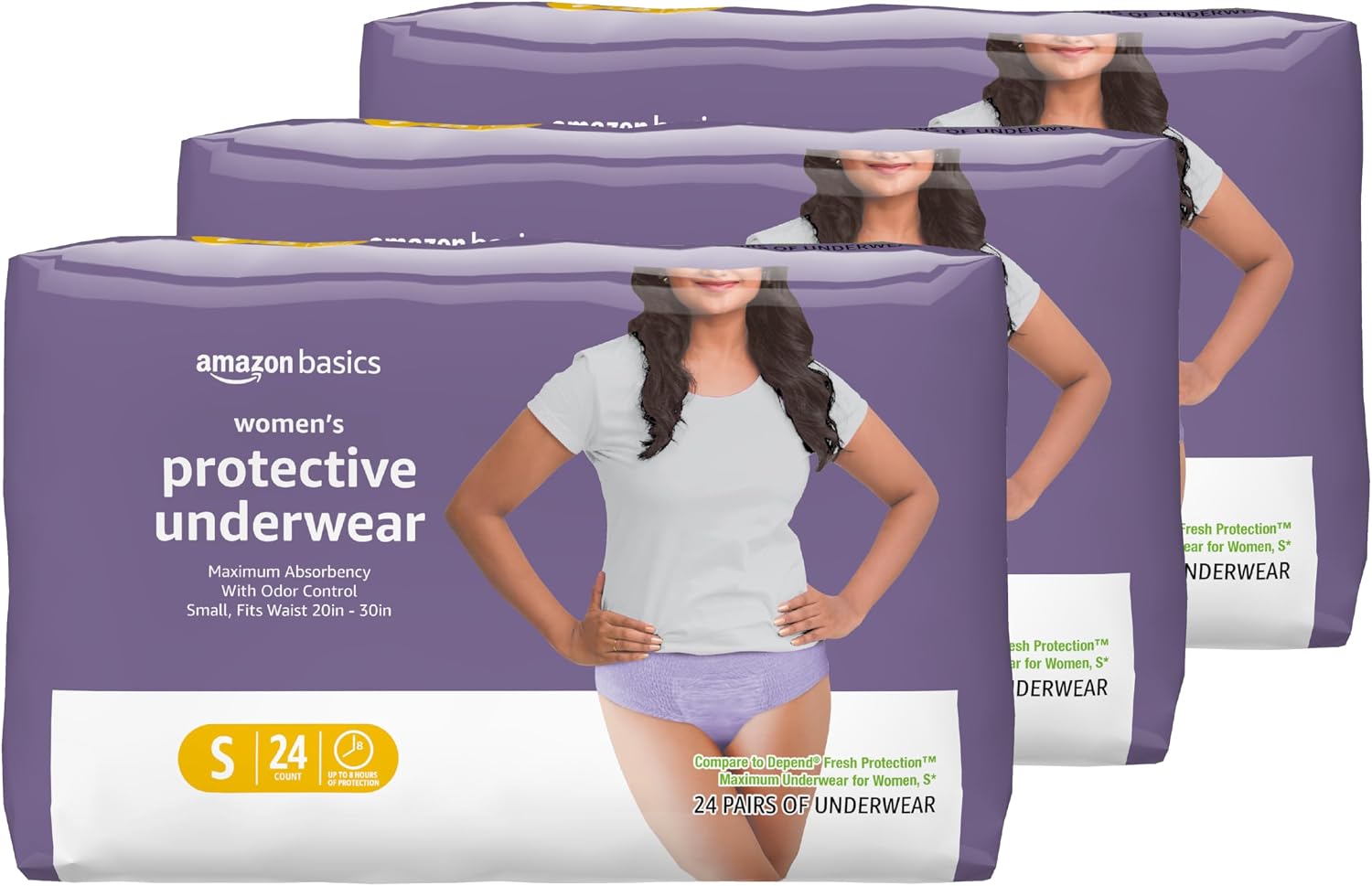 Amazon Basics Women's Protective Underwear, Maximum Absorbency, Small