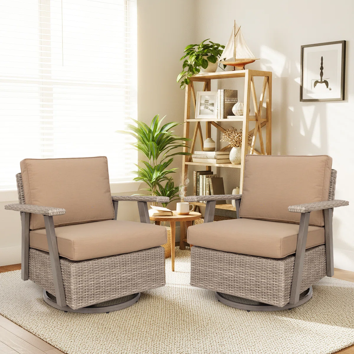 Constantino Outdoor Swivel Chairs With Cushions