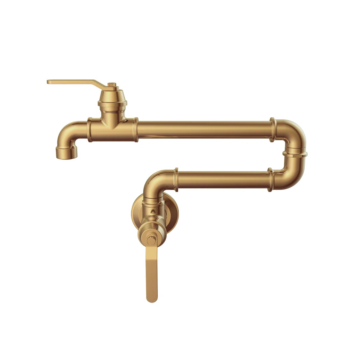 Kinzie 2-Handle Wall Mouted Pot Filler with Folding Swing Arm