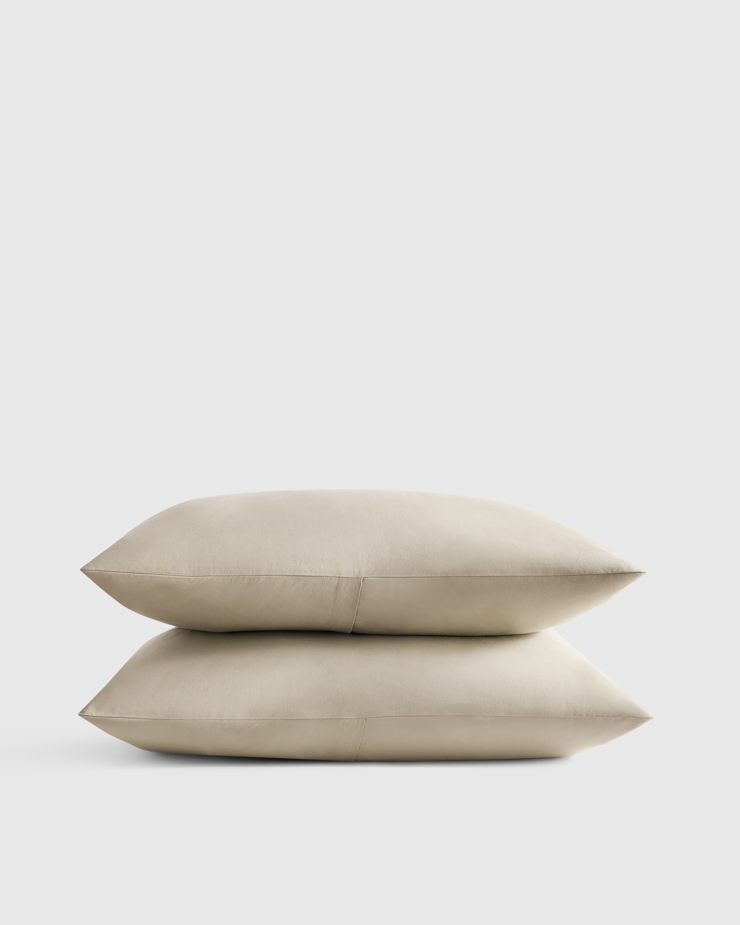 (Stains pictured)Classic Organic Percale Sham Set, Standard, Toffee