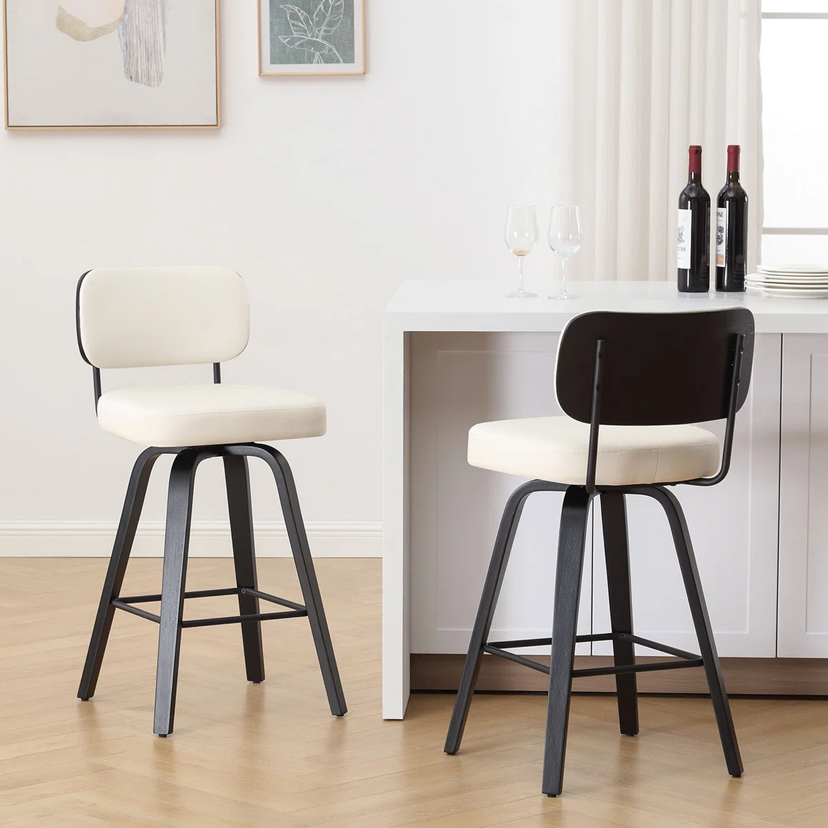 Cicero Swivel Upholstered Counter & Bar Height Stool