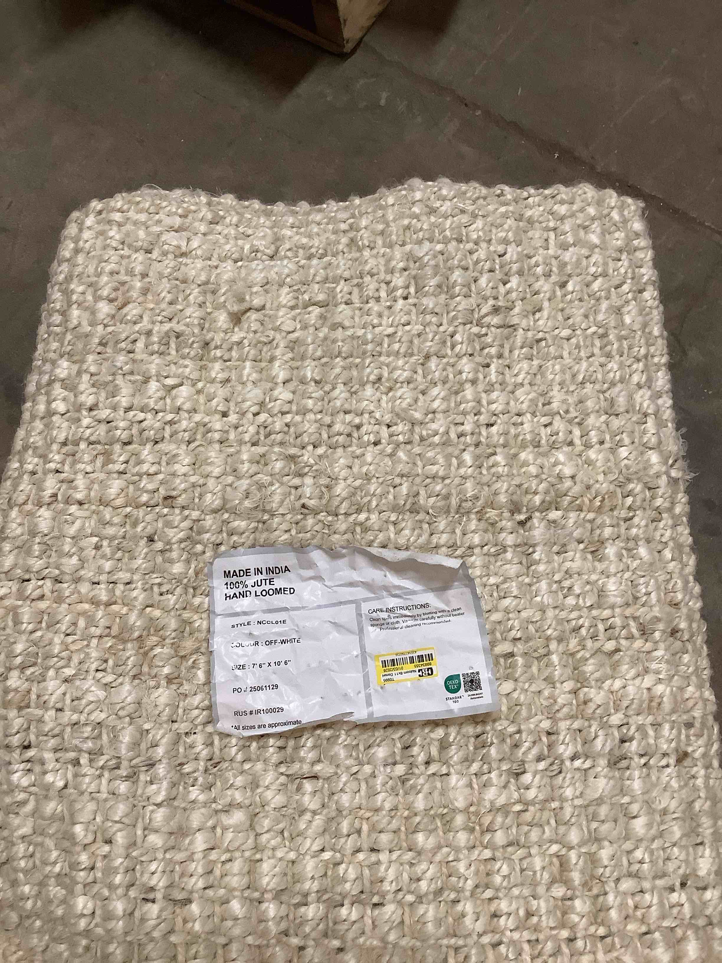 Indian Jute Off White 7’6”x10’6”