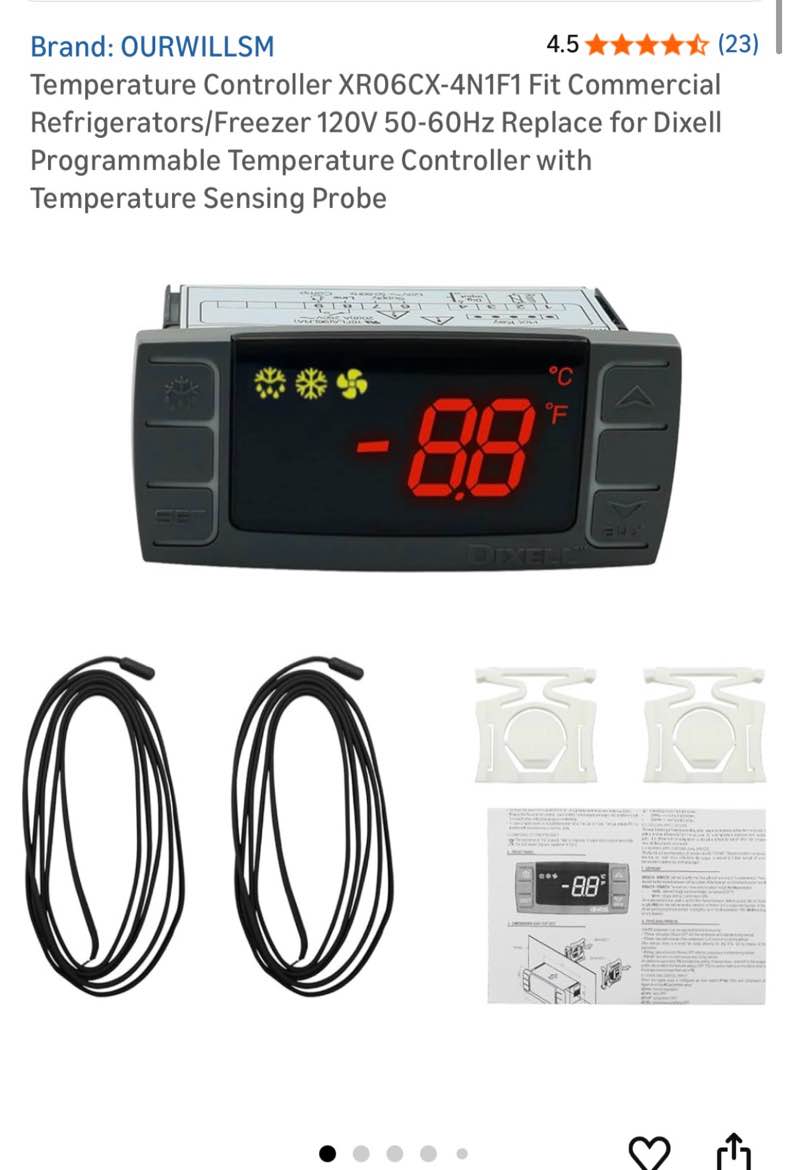 for Dixell XR06CX-4N1F1 Temperature Controllers, Programmable Digital Thermostat with Sensor Probe F