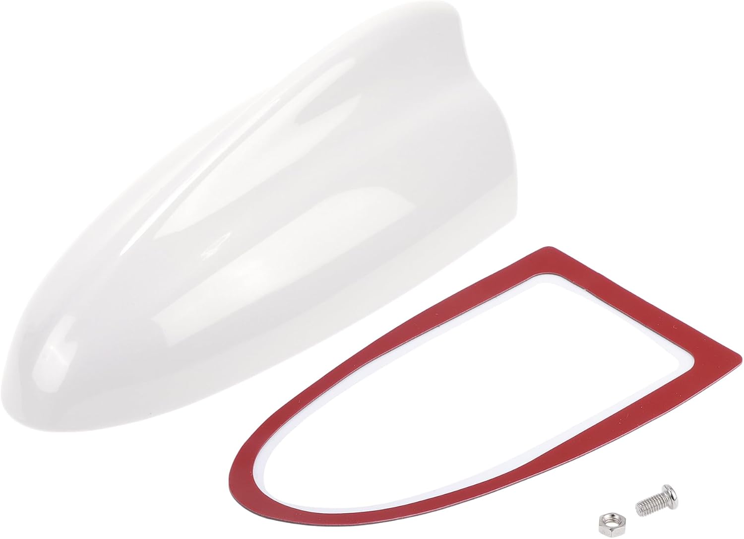 Shark Fin Antenna Cover, AM/FM Signal Roof Aerial Universal for Car Auto SUV Truck Offroad ABS Material with Adhesive Base Pearlescent White
